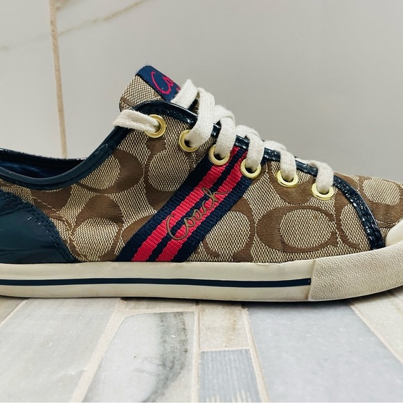 Coach sneakers classic Folly signature logo size womwens 6.5 canvas shoes - Picture 14 of 14